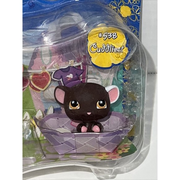 New Hasbro Littlest Pet Shop #538 Brown Mouse Cuddliest Exclusive Play Scene NIP - Picture 4 of 10